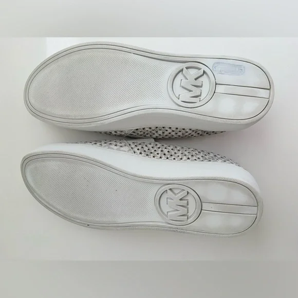 Michael Kors Women's Gold and White Slip-On Sneakers in size 8 - Picture 15 of 16